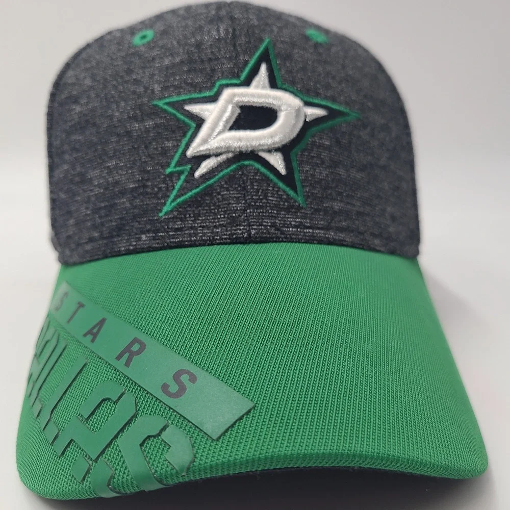 Youth Dallas Stars Hat Fitted One Size Reebok Gray Green NHL Hockey Center Ice